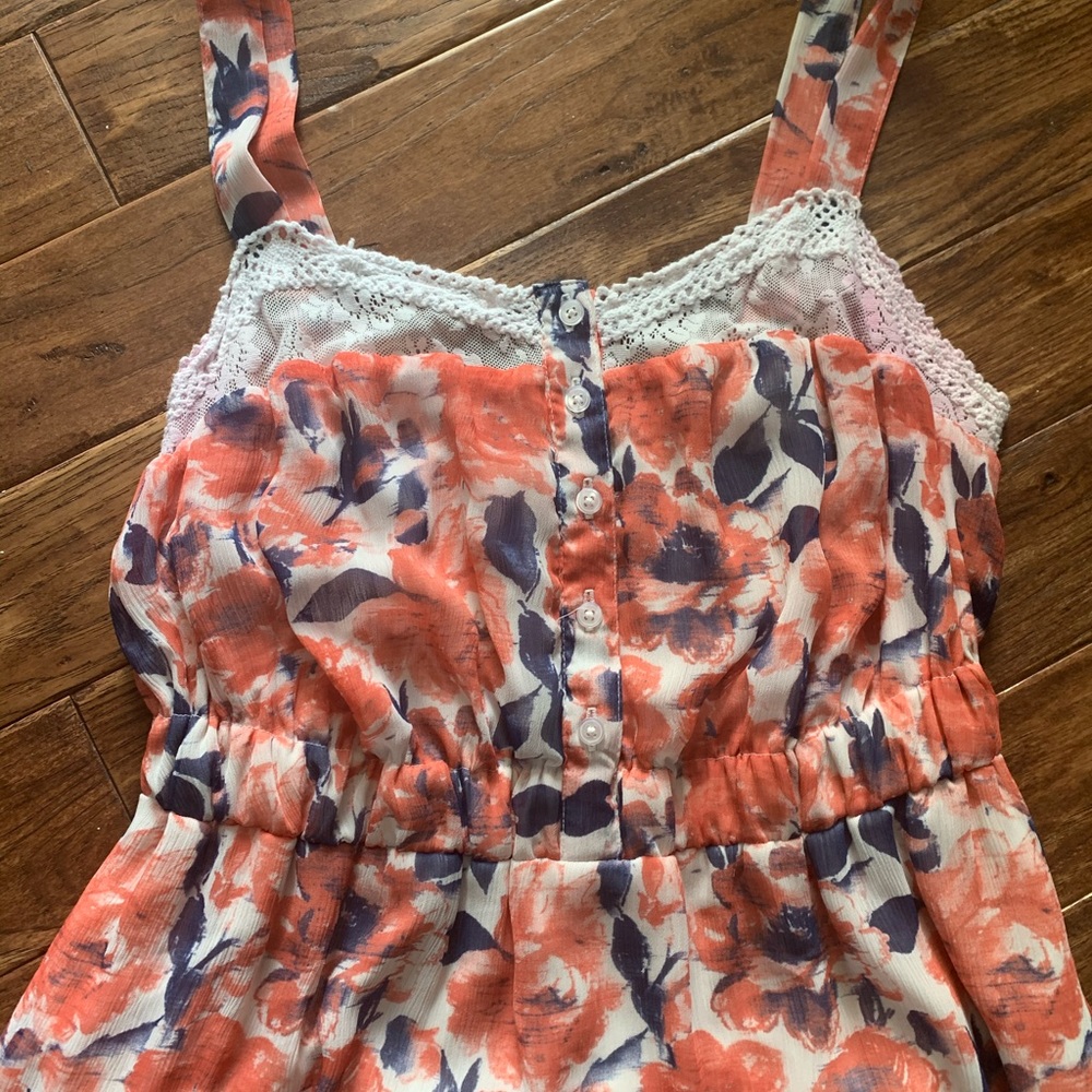 Romantic beachy blue & coral Rewind dress